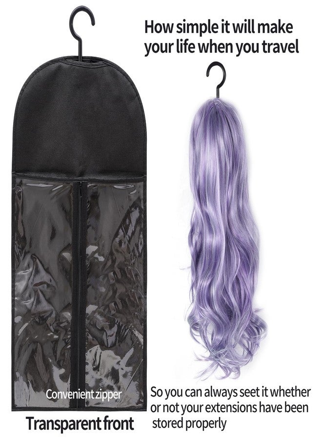 Hadwoer 4-Pack Hair Extension Holder - Wig Storage Bags with Hanger for Multiple Wigs, Dust-proof, Ideal for Hair Extensions & Accessories - Image 2